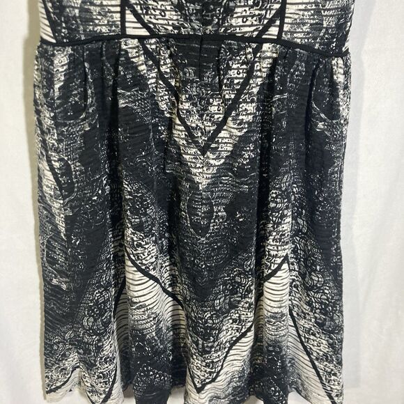 ANN TAYLOR LOFT black white chevron artsy scoop neck sleevless shift dress 4 - Picture 8 of 10